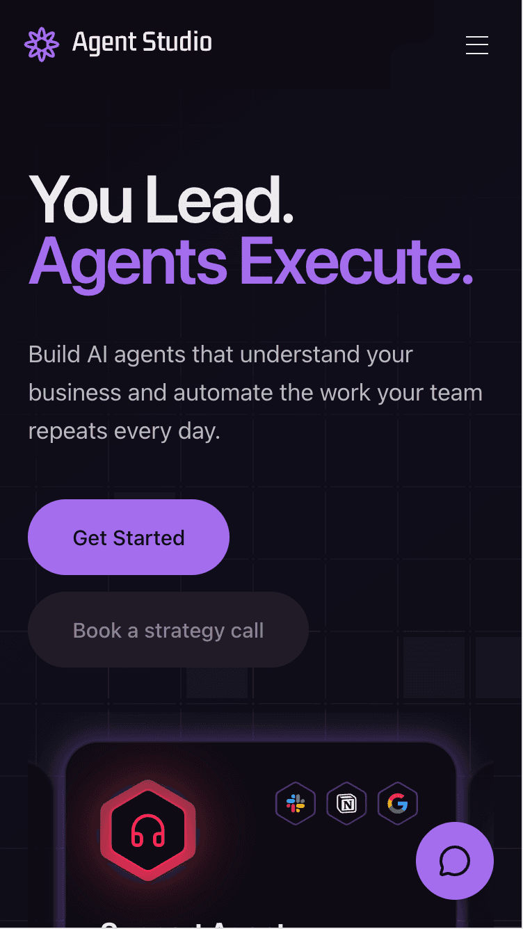 Agent Studio product interface